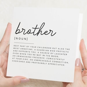 Carte d'anniversaire personnalisée frère, carte d'anniversaire spéciale frère, carte d'anniversaire pour frère, cadeau d'anniversaire frère, carte poème frère