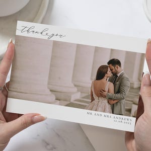 Einfache Foto Dankeskarten Hochzeit, Hochzeitsfoto Dankeskarten, Mit Foto, Gefaltete Dankeskarten, Postkarte Dankeskarten Landschaft