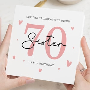 70th Birthday Card For Sister, Sister 70th Birthday Card, Happy Birthday Sister Card, Birthday Card Sister, 70th Birthday Gift, Seventieth