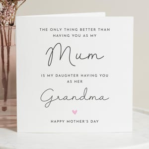 Moederdagkaart, moeder en oma, gelukkige Moederdagkaart, voor de beste moeder en oppas, moeder Moederdagkaarten voor haar, voor oma
