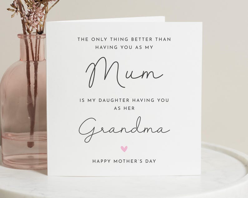 Carte de fête des mères, maman et grand-mère, carte de bonne fête des mères, pour la meilleure maman et nounou, cartes de fête des mères maman pour elle, pour grand-mère image 1