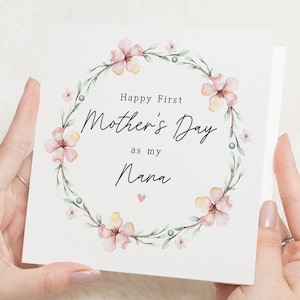 Nana 1st Muttertagskarte, Muttertagskarten für Oma, glücklicher 1. Muttertag als meine Nanny, erster Muttertag als meine Nan, für Nanna