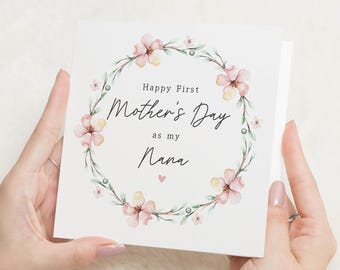 Nana 1st Mothers Day Card, Mother's Day Cards For Grandma, Happy 1st Mother's Day As My Nanny, First Mother's Day As My Nan, For Nanna