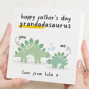 Fathers Day Card for Grandad, Grandad Fathers Day Card, Dinosaur Card, Cute Fathers Day Card from Grandchildren, Personalised Card