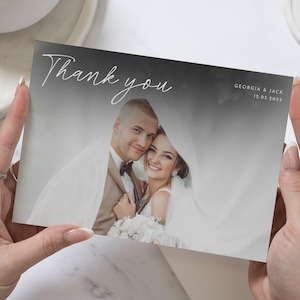 Cartes de remerciement personnalisées pour mariage, Cartes de remerciement personnalisées pour mariage, Cartes de remerciement pour mariage avec photo, Cartes de remerciement pliées, Carte postale