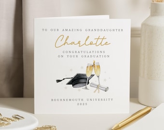 Graduation Card for Granddaughter, Personalised Graduation Card, University Graduation Card, Congratulations Card for Her