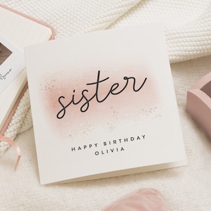 Cartão de aniversário personalizado para irmã, cartão de aniversário especial para irmã, cartão de aniversário para irmã, presente de aniversário para irmã, irmã especial, cartão fofo