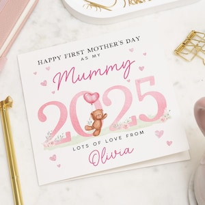 Tarjeta del primer día de la madre como mamá 2025, regalo del día de la madre para mamá, tarjetas del primer día de la madre, para mamá primeriza, tarjeta del día de la madre de un bebé