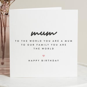 Leuke verjaardagskaart voor mama, mama verjaardagskaart, You Are My World Mama verjaardagskaart, verjaardagskaart voor mama, mama verjaardagscadeau voor haar