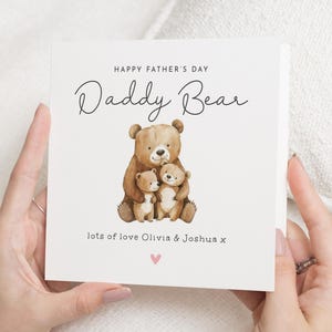 Fathers Day Card Daddy Bear, Fathers Day Card from Kids, Cute Bear Card, Personalised Fathers Day Card, Daddy Card, Fathers Day Gift