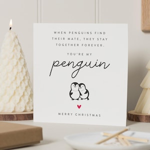 Pinguin Weihnachtskarte, Weihnachtskarte Freund, Weihnachtskarte Pinguin, Weihnachtskarten Freund, für Mann, Freundgeschenk