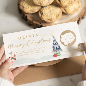 Bon cadeau surprise Carte-cadeau de Noël, Carte de Noël à gratter, Carte de Noël à gratter pour révéler, Cadeau surprise de Noël à révéler, Bon