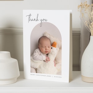 Cartes imprimées avec photo de bébé, Cartes de remerciement personnalisées pour bébé, Nouvelle carte avec photo pour bébé fille, Cartes de remerciement pour bébé garçon, Faire-part de naissance