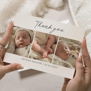 Cartes de remerciement photo bébé fille, cartes de remerciement simples, cartes de remerciement personnalisées Carte de remerciement photo bébé fille, bébé garçon