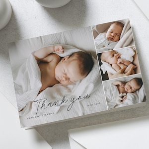 Nieuwe gevouwen bedankkaarten voor baby's, gepersonaliseerde bedankkaarten voor baby's, bedankkaarten voor babyfoto's, bedankkaarten voor ansichtkaarten, bedankbriefjes