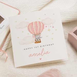 Carte 1er anniversaire fille, première carte d'anniversaire pour fille, carte 1er anniversaire personnalisée, carte 1er anniversaire fille, cadeau 1er anniversaire fille