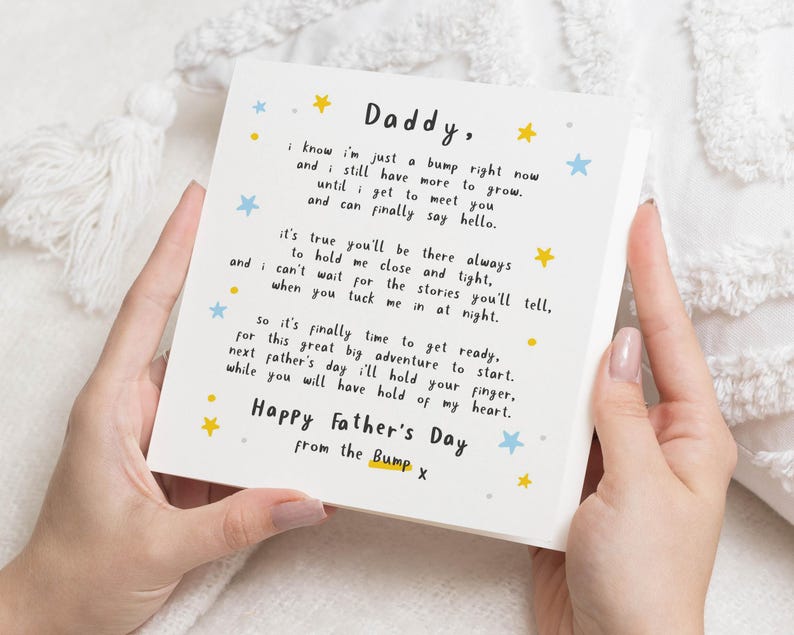 Fathers Day Card from the Bump, Daddy Fathers Day Card, Personalised Card for Dad, Cute Fathers Day Card, Card from Bump image 1