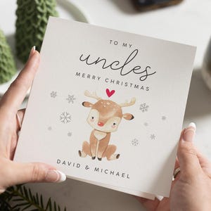 Onkel und Onkel Weihnachtskarte, Weihnachtskarte Onkel, Onkel Weihnachtskarte, personalisierte Weihnachtskarten für Onkel Geschenk, Onkel Weihnachtskarte