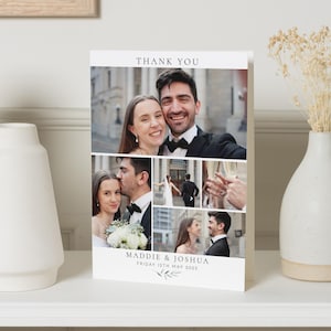 Cartes de remerciement personnalisées, Cartes de remerciement multi-photos pour mariage avec photo, Cartes de remerciement personnalisées pour mariage, Cartes de remerciement pliées pour mariage