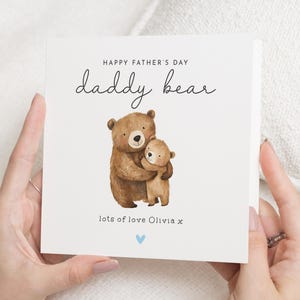 Biglietto per la festa del papà "Papà Orsetto", biglietto per la festa del papà da parte della figlia, biglietto con orsetto carino, biglietto personalizzato per la festa del papà, biglietto per papà, regalo per la festa del papà