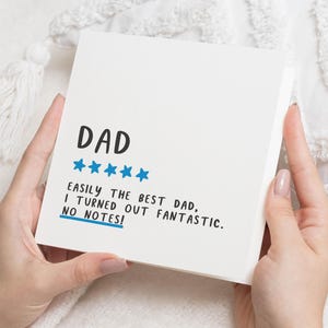 Vatertagskarte für Papa, Geburtstagskarte für Papa, lustige Papakarte, beste Papakarte, Papakarte von Sohn oder Tochter, Fünf-Sterne-Vaterkarte
