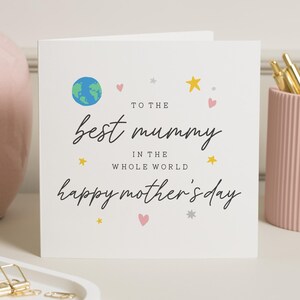 Tarjeta del Día de la Madre, la mejor mamá del mundo, regalos del Día de la Madre para mamá, feliz día de la madre, tarjeta para mamá para el Día de la Madre, regalo de mamá para ella
