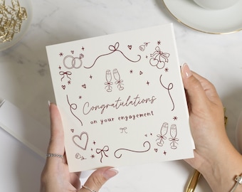 Engagement Card, Congratulations on Your Engagement Card, Newly Engaged Couple Card, Wedding Congratulations Card, Proposal Card for Couple