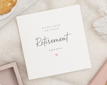 Tarjeta de jubilación, Tarjeta de jubilación personalizada, Tarjeta de jubilación para ella, Con cariño en tu jubilación, Tarjeta de jubilación con nombre personalizado