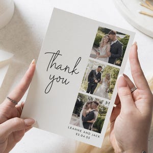 Personalisierte Dankeskarten Hochzeit, Moderne Hochzeits-Dankeskarten mit Foto, gefaltete Danksagungskarten, Postkarte Dankeskarten für die Hochzeit