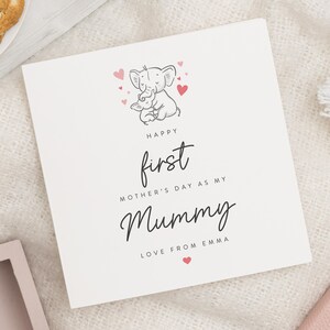 Tarjeta para el primer día de la madre como mamá, tarjeta personalizada para el día de la madre, regalo para el día de la madre para mamá, tarjetas para el primer día de la madre, para mamá primeriza