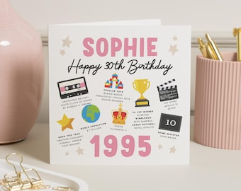 Carte 30e anniversaire ami, carte 30e anniversaire personnalisée, cadeau 30e anniversaire pour fille, carte 30e anniversaire pour soeur, meilleur ami