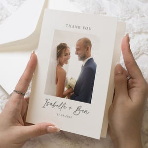 Hochzeit Dankeschön Karte, Personalisierte Hochzeit Dankeschön Foto, gefaltete Dankeschön Karten, Dankeschön Karten mit Foto Hochzeit, schlicht