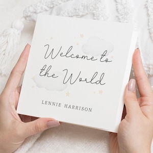 Gepersonaliseerde nieuwe kaart voor babyjongen, nieuwe kaart voor babymeisje gepersonaliseerd, gefeliciteerd nieuwe babyjongen, Welcome To The World-kaart, kaart pasgeboren baby