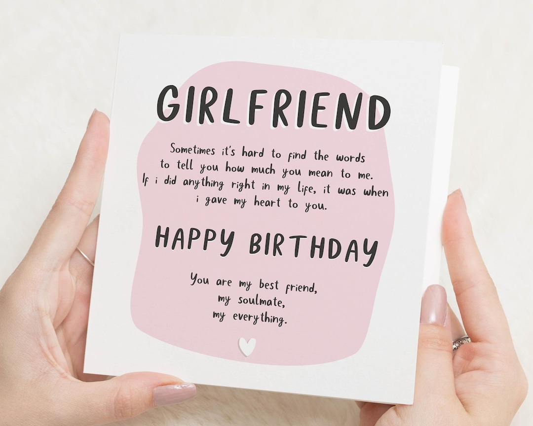 Girlfriend Birthday Card, Birthday Card Girlfriend, Birthday Card for