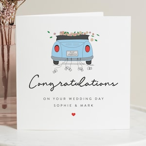 Carte de mariage personnalisée, Carte de félicitations de mariage, Le jour de votre mariage, Joyeux mariage, Cadeau de mariage entre amis, Cadeau le jour du mariage
