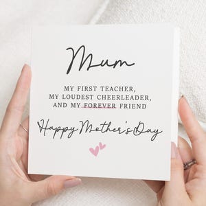 Carte fête des mères, maman, cadeaux de fête des mères pour maman, poème pour maman, carte mignonne fête des mères heureuse pour la fête des mères, maman amie de toujours, cadeau mignon