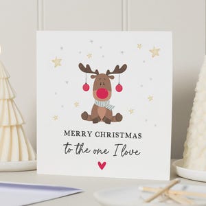Cartão de Natal do namorado, Cartão de Natal do namorado, Cartão de Natal do parceiro, Cartão de Natal da esposa, Cartão de Natal One I Love, Marido Xmas