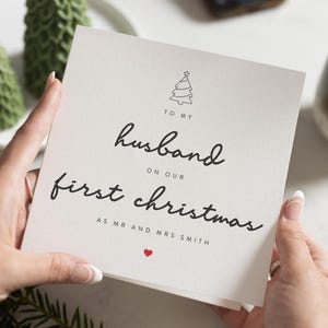 Biglietto di Natale per marito, biglietto di Natale per il primo matrimonio, biglietto di Natale per marito, biglietto di Natale per il primo marito, primo Natale da marito