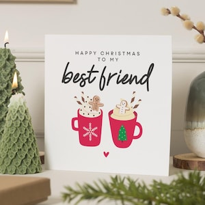 Carte de Noël meilleur ami, carte de Noël d'un ami, carte de Noël meilleur ami, carte de Noël Bestie, carte de Noël pour ami, meilleur ami