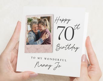 70th Birthday Card for Nanny, Personalised Photo Birthday Card, Grandma 70th Birthday Card, Birthday Card for Her, Nan Card