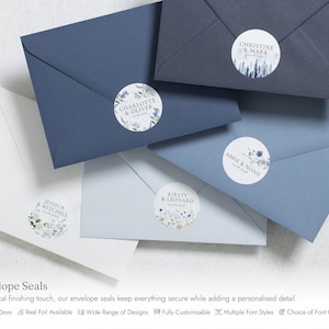 Dusty Blue Floral Wedding Invitations, Elegant Botanical Wedding Invites, Classic Garden Wedding Invitation Suite, Personalised Invites image 8