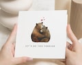 Anniversary Card, Romantic Card for Husband, Wife, Boyfriend, Girlfriend, Cute Bear Card, Valentines Day Card, Love Card