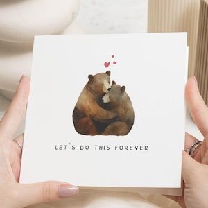 Carte d'anniversaire, carte romantique pour mari, femme, petit ami, petite amie, carte ours mignon, carte de Saint Valentin, carte d'amour image 1