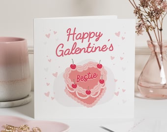 Galentines Day Card, Galentines Card For Bestie, Galentines Gift, Friend Galentines Card, Palentines Day Card, Galentines Day, Valentines