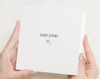 1-jarig jubileumkaart voor hem, vrouw 1e verjaardagskaart, eenjarig jubileumkaart voor vriend, voor echtgenoot, papieren jubileum