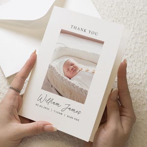 Cartes de remerciement avec photo de bébé, jolies cartes de remerciement, cartes de remerciement personnalisées nouveau bébé fille, carte postale carte de remerciement, carte de bébé garçon