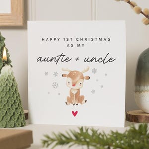 Primera Navidad como tía y tío, tarjetas navideñas para tía y tío, primera Navidad para tía y tío, tarjeta de primera Navidad para tío, como mi tía