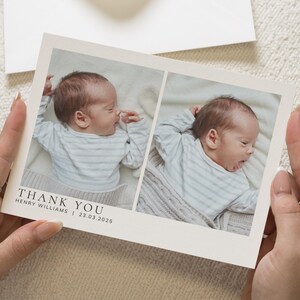 Gepersonaliseerde bedankkaarten New baby, gevouwen bedankkaarten voor baby's, bedankkaarten babyfoto, bedankkaarten voor ansichtkaarten, bedankbriefjes