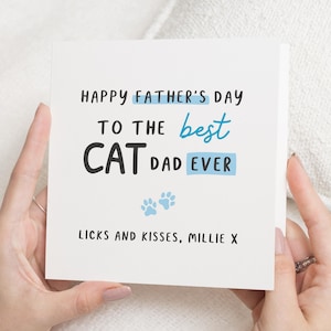 Carte de fête des pères du chat, carte de fête des pères papa chat, carte de fête des pères personnalisée, carte de fête des pères pour lui, carte de chat mignon