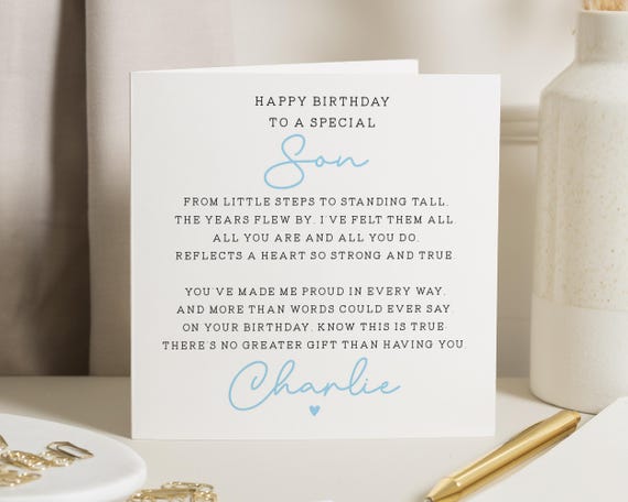 You'll Always Be My Sweet Son Birthday Card From Mom - Greeting Cards - View #7